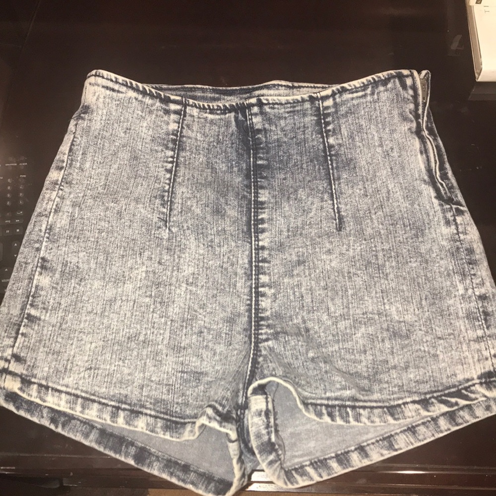 denim high waisted shorts